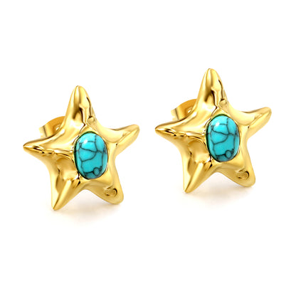 Bulk Star Shaped Turquoise Earrings Unique Design