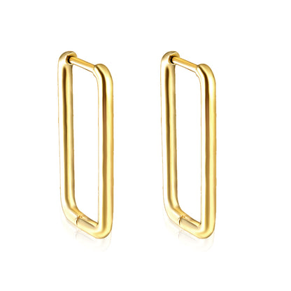 Wholesale Sleek Square - Shaped Gold Earrings for Trendy Jewelry Retailers