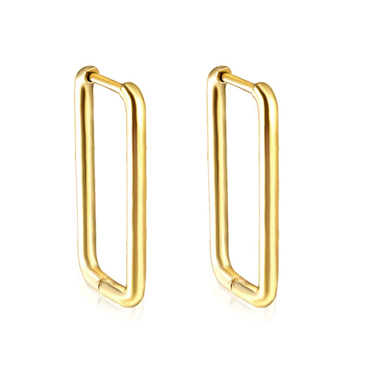 Wholesale Sleek Square - Shaped Gold Earrings for Trendy Jewelry Retailers