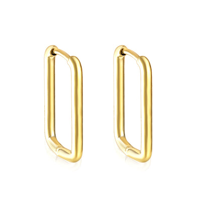 Wholesale Sleek Square - Shaped Gold Earrings for Trendy Jewelry Retailers