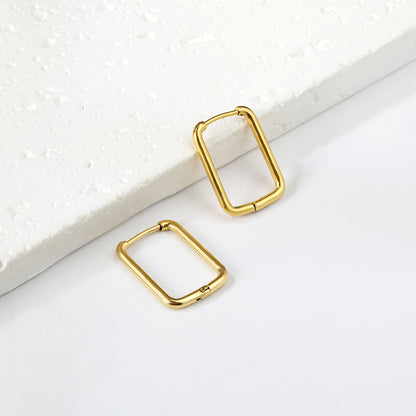 Wholesale Sleek Square - Shaped Gold Earrings for Trendy Jewelry Retailers