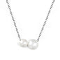 Wholesale Stainless Steel 2pcs Size White Pearls Necklace