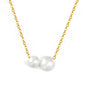 Wholesale Stainless Steel 2pcs Size White Pearls Necklace