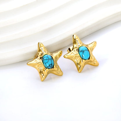 Bulk Star Shaped Turquoise Earrings Unique Design