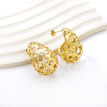Wholesale 18K Gold Heart Bow Earrings Playful Sweetheart