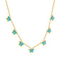 Wholesale Gold Tone Blue / Pink - adorned Necklace Sweet Style