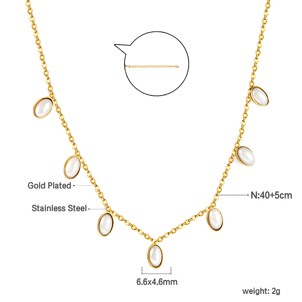 Bulk Stainless Steel Gold - colored Necklace Simple Elegant Style