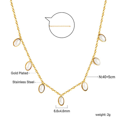 Bulk Stainless Steel Gold - colored Necklace Simple Elegant Style