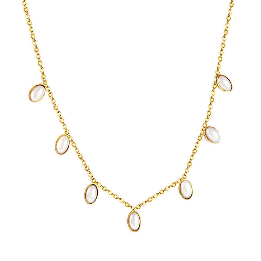 Bulk Stainless Steel Gold - colored Necklace Simple Elegant Style