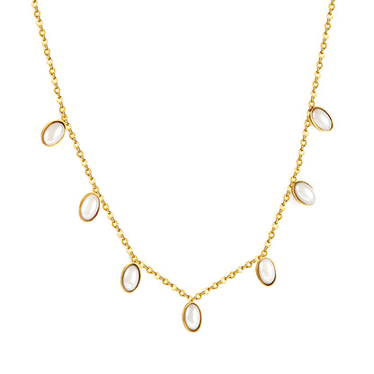 Bulk Stainless Steel Gold - colored Necklace Simple Elegant Style