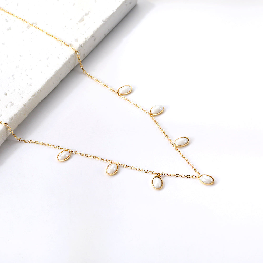 Bulk Stainless Steel Gold - colored Necklace Simple Elegant Style