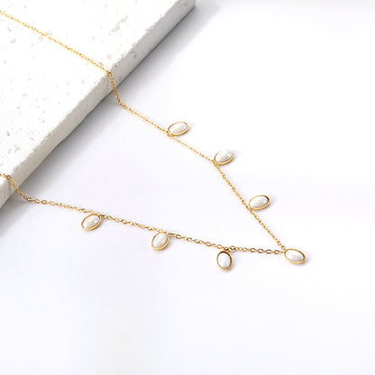 Bulk Stainless Steel Gold - colored Necklace Simple Elegant Style