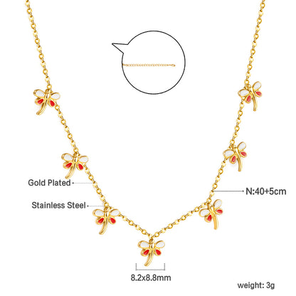 Wholesale Gold Tone Small Flower Decor Necklace Delicate Bloom