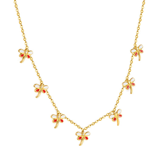 Wholesale Gold Tone Small Flower Decor Necklace Delicate Bloom