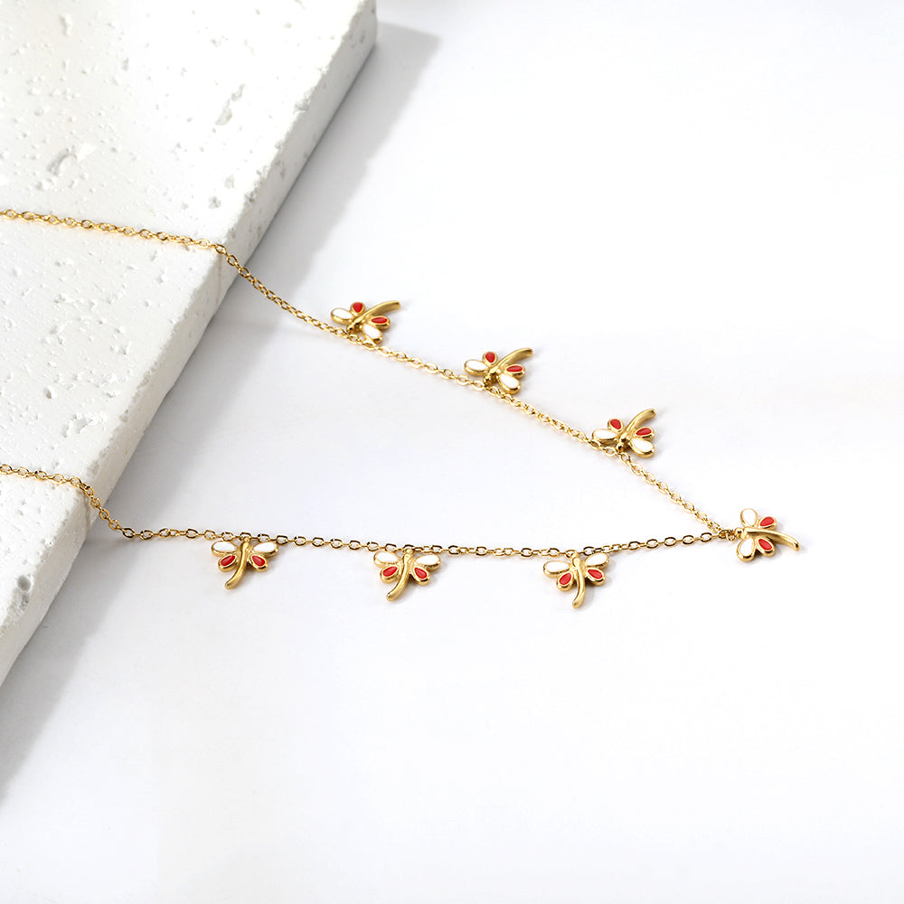 Wholesale Gold Tone Small Flower Decor Necklace Delicate Bloom