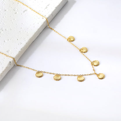 Wholesale Stainless Steel Gold - toned Small Decor Necklace Delicate Beachy Style