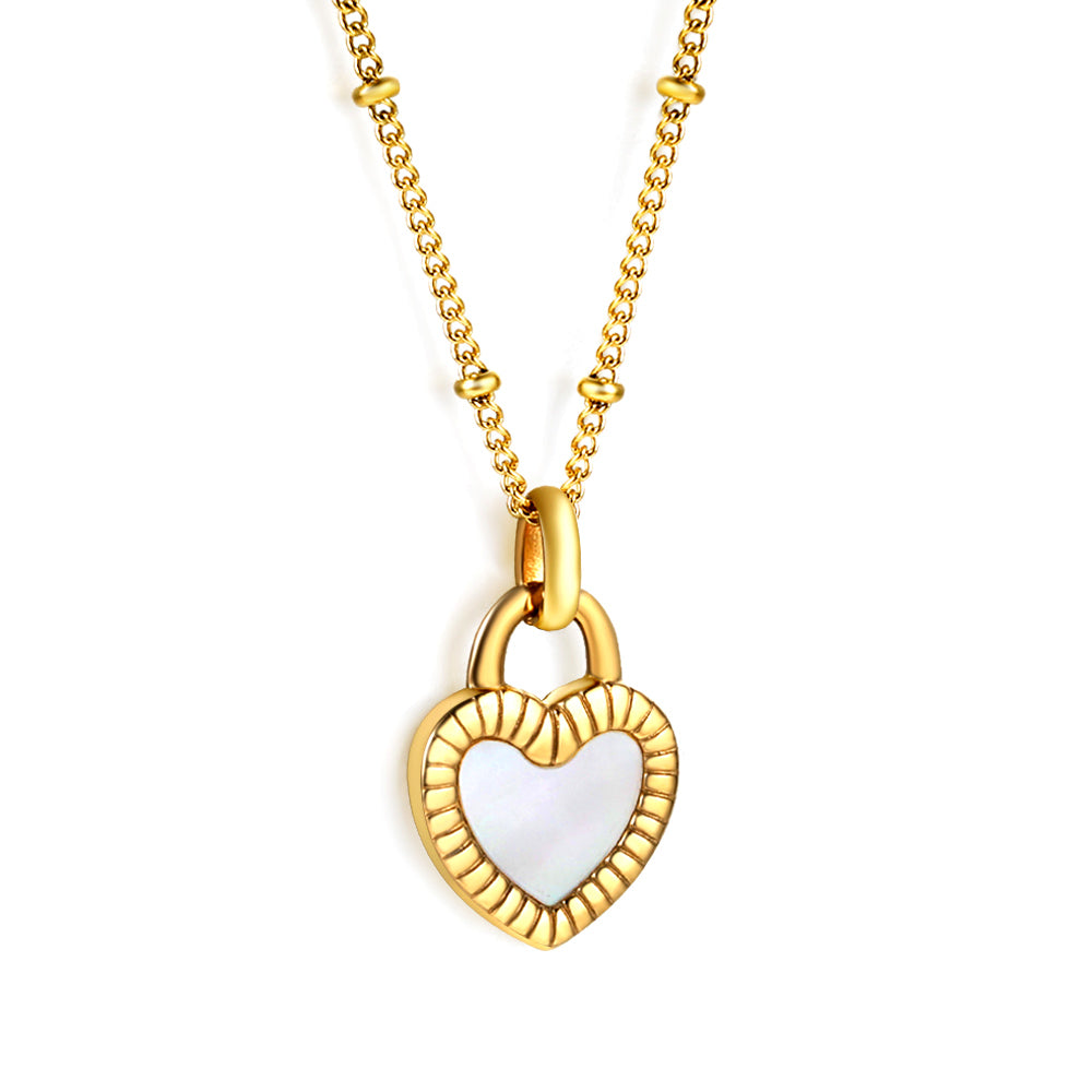 Wholesale Gold Tone White+Black / Red+Black / Green Heart Pendant Necklace Passionate Charm