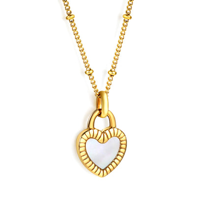 Wholesale Gold Tone White+Black / Red+Black / Green Heart Pendant Necklace Passionate Charm