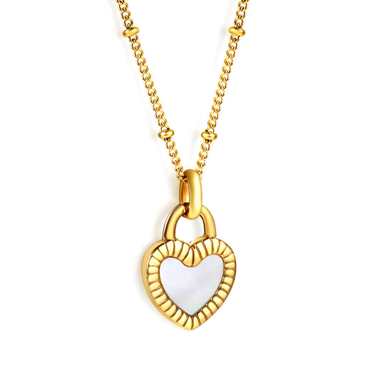 Wholesale Gold Tone White+Black / Red+Black / Green Heart Pendant Necklace Passionate Charm