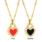 Wholesale Gold Tone White+Black / Red+Black / Green Heart Pendant Necklace Passionate Charm