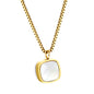 Wholesale Square Mother of white shell Necklace Simple Noble Style