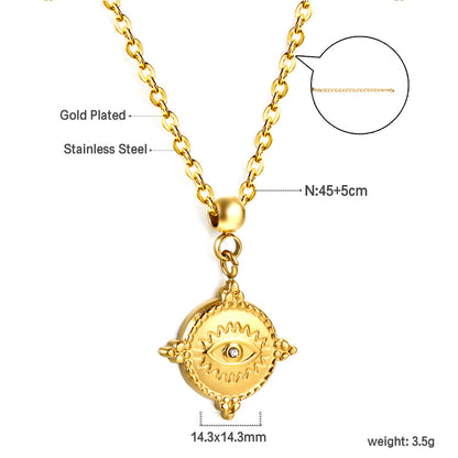 Bulk Circular Patterned Necklace Retro Mysterious Style
