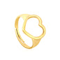 Wholesale Minimalist Openwork Heart 18K Gold Stainless Steel Ring