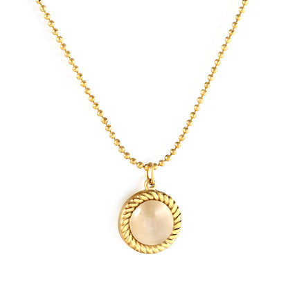 Wholesale Gold Tone Pearl Gem Pendant Necklace Elegant Simplicity