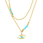 Bulk Gold Tone Double - layer Chain Gold Decor Necklace Luxurious Shine
