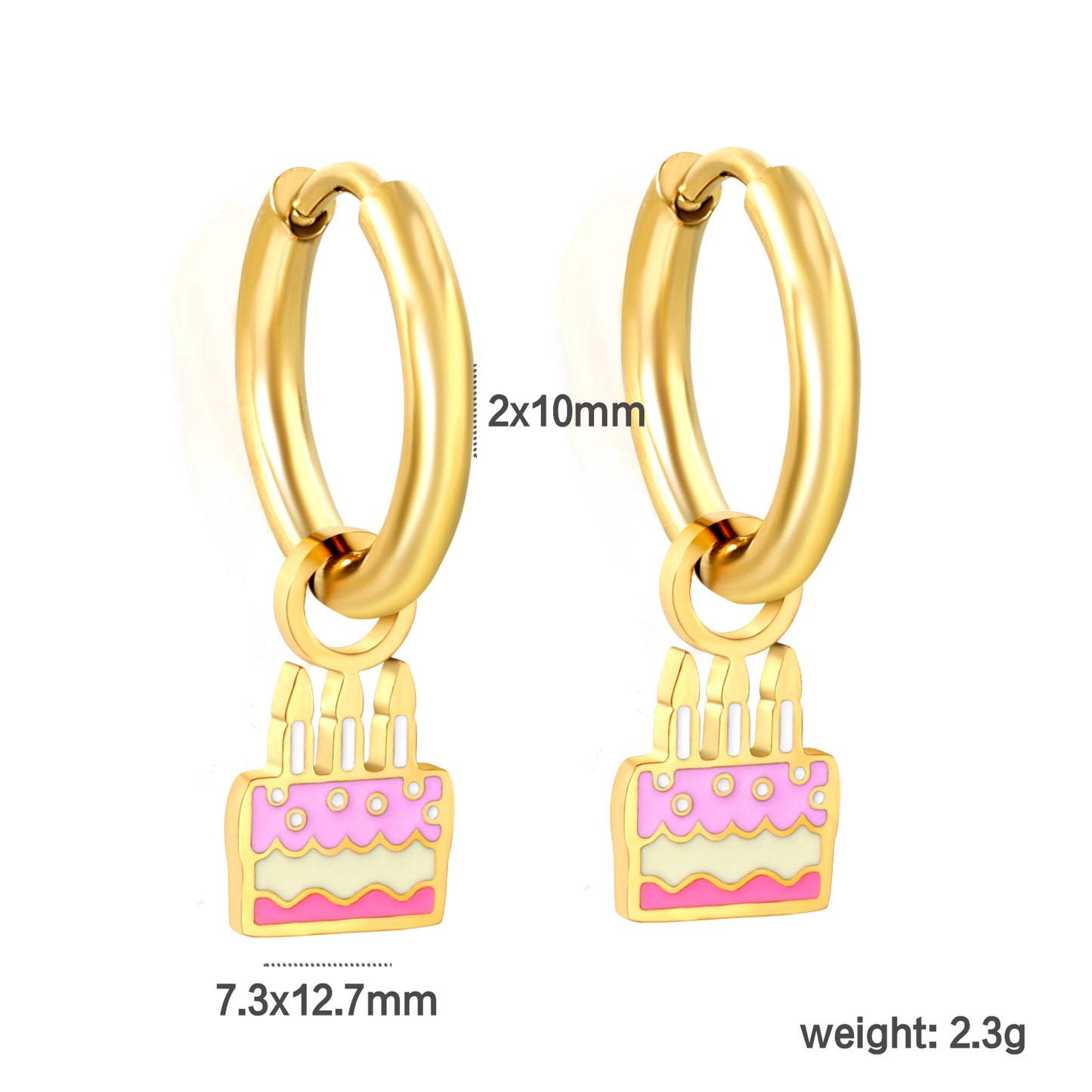Wholesale Cake Charm Earrings Sugary Delight