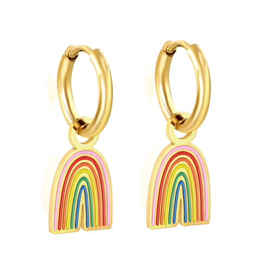 Bulk Rainbow Hoop Earrings Joyful Spectrum