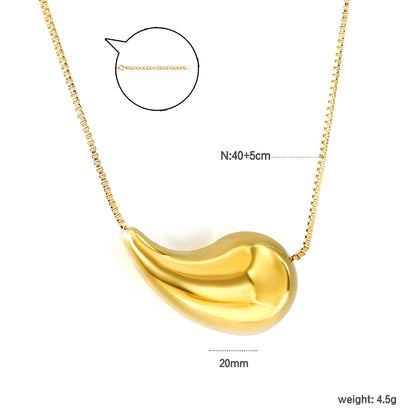 Wholesale Gold Tone Streamlined Pendant Necklace Modern Sophistication