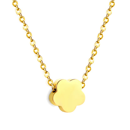 Bulk Gold Tone Small Red Flower Decor Necklace Vibrant Touch