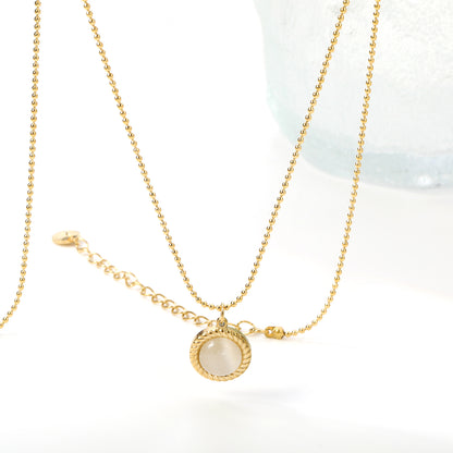 Wholesale Gold Tone Pearl Gem Pendant Necklace Elegant Simplicity