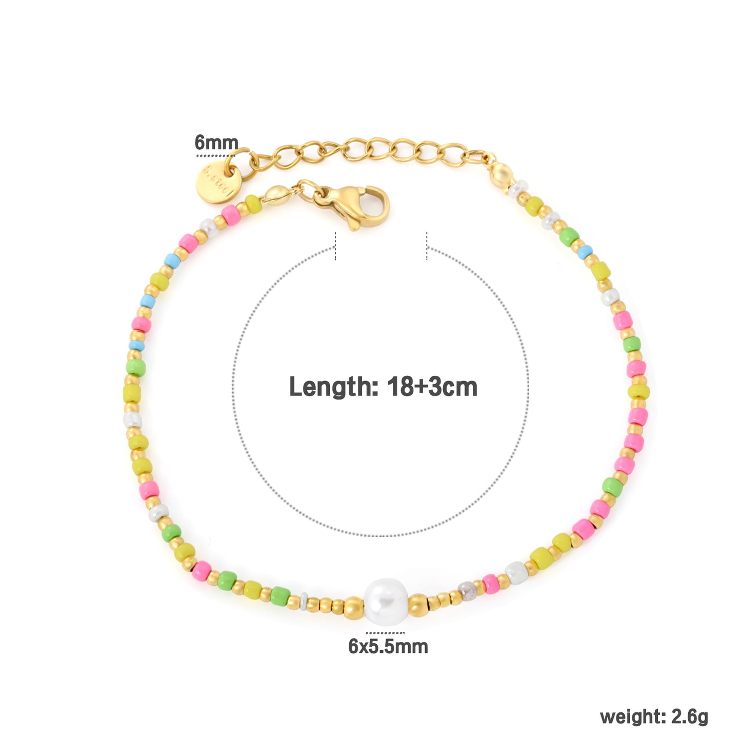 Fresh Multi-Texture PVD Gold Pearl & Millet Bead Bracelet