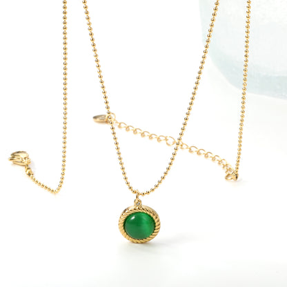 Wholesale Gold Tone Pearl Gem Pendant Necklace Elegant Simplicity