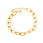 Minimalist Industrial PVD Gold Link & Cross Chain Bracelet