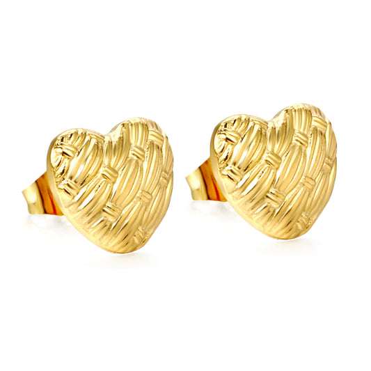 Wholesale Stainless Steel Heart with Braided Face Earrings Mystic Vintage
