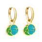 Wholesale 18k gold Circle with Mixed Color Vegetable Leaf Earrings