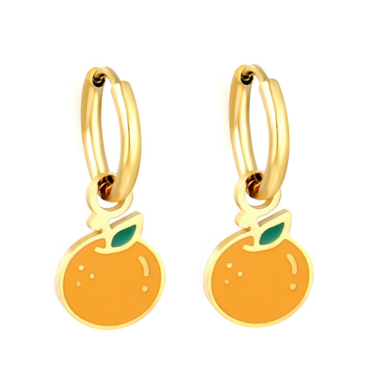 Bulk 18K Gold Orange - shape Hoop Earrings