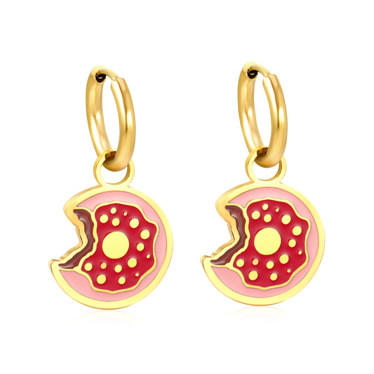 Bulk 18K Gold Donut - design Hoop Earrings SGS Certified