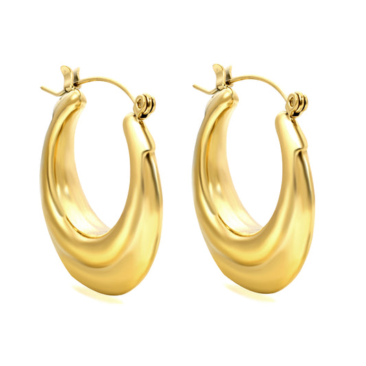 Wholesale Cool Black - Textured Gold Hoop Earrings for Retailers