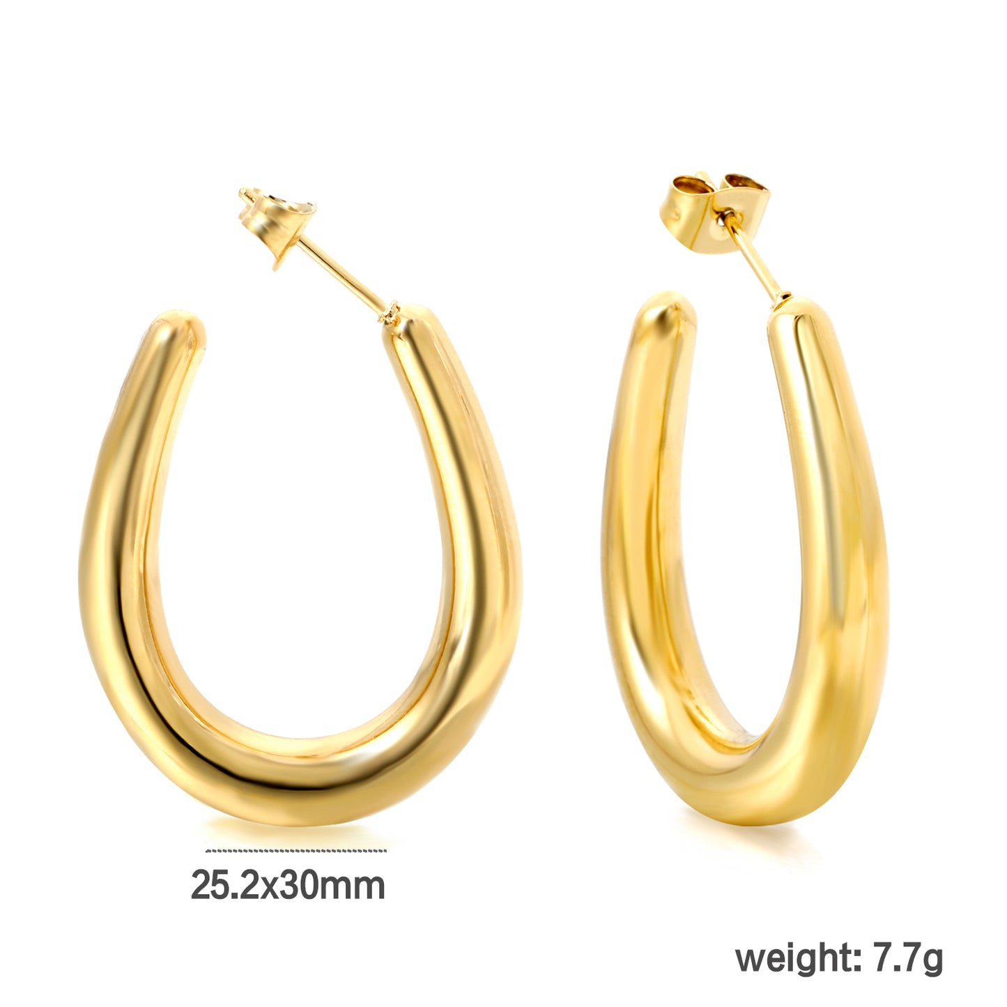 Wholesale Large - sized U - shaped Gold Earrings for Jewelry Suppliers