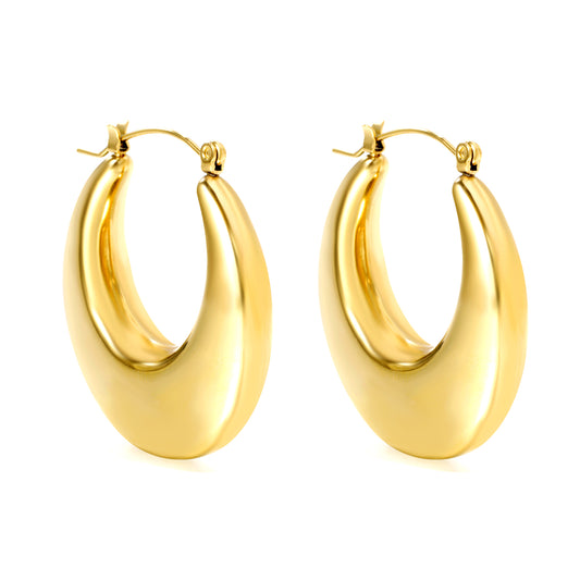 Wholesale 18k gold-plated hollow crescent earrings