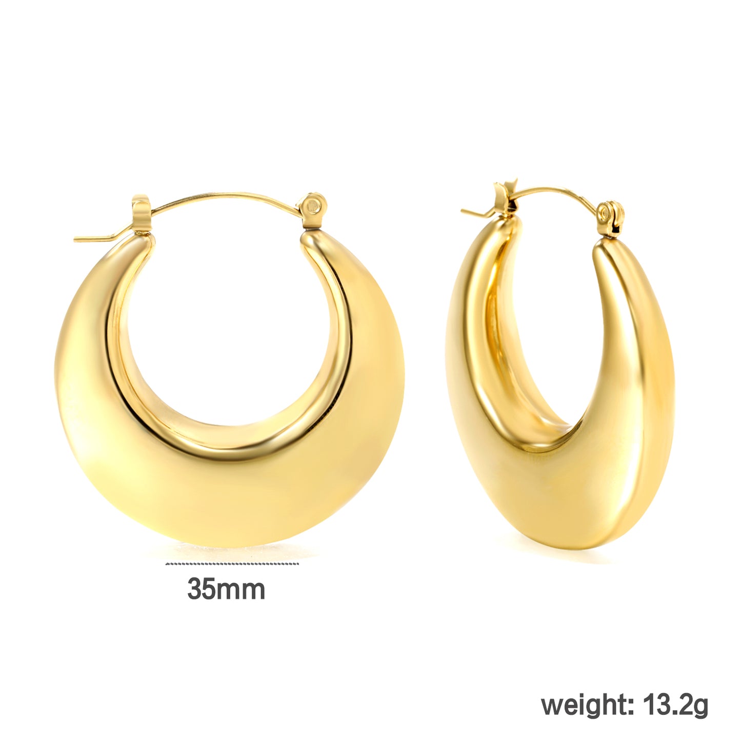 Wholesale 18k gold-plated hollow crescent earrings