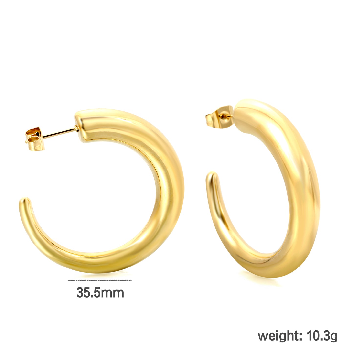 Wholesale Minimalist Smooth - Curved Gold Hoop Earrings for Jewelry Suppliers