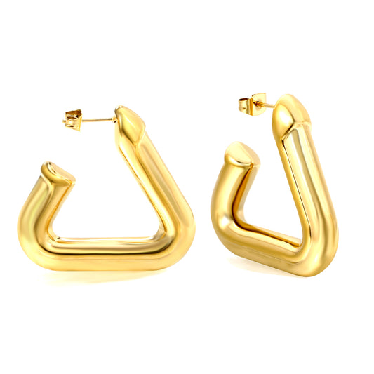 Wholesale Triangular - shaped Gold Earrings for Accessory Vendors