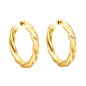 Wholesale Twisted - texture Gold Hoop Earrings for Jewelry Retailers