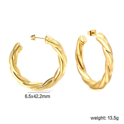Wholesale Twisted - texture Gold Hoop Earrings for Jewelry Retailers