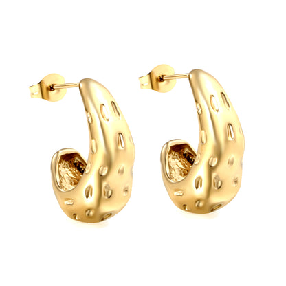 Bulk 18K Gold Round Stud Earrings Hypoallergenic